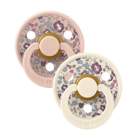 BiBS x Liberty Πιπίλες Καουτσούκ 2τμχ Eloise Blush Mix 0+m