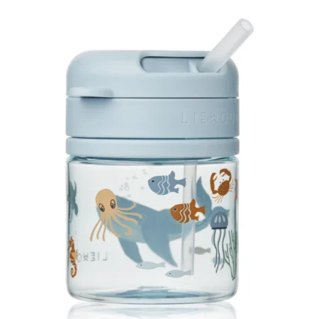 Liewood Ποτήρι με Καλαμάκι Tritan 280ml Sea creature / Sandy